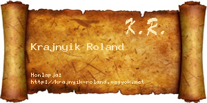 Krajnyik Roland névjegykártya